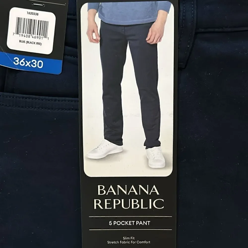 NEW Banana Republic Mens Navy 5 Pocket Pants